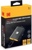 Kodak - Draagbare externe SSD X210S - Aluminium - USB 3.2 Gen2x2 - Compatibel met PC Mac PS5 Xbox - 1TB - Lichtgewicht - USB-C kabel inbegrepen - Voor Gaming en Werk