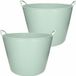 Non-branded Flexible tub bucket/laundry basket - 2x - mint green - 40 liters
