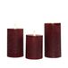 Anna's Collection Bougie LED rechargeable effet flamme rustique set 7,5 cm bordeaux 3 pièces
