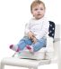 Bol Siège d'appoint pour bébé Table à manger Portable Lavable Alimentation du nourrisson Chaise haute - Pliage facile Harnais de sécurité réglable (Navy Stars)