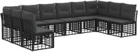 vidaXL - Fauteuil-bank loungeset - Zwart - Polyester