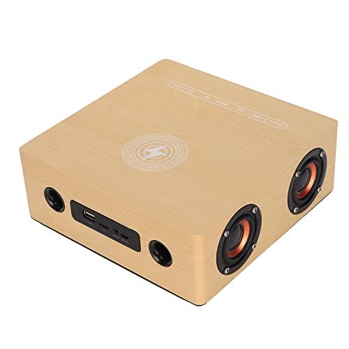 SCHWAIGER -661705- Bluetooth Speaker | 24 W | Retro Design | draadloos | draagbaar | 2200 mAh batterij | oplaadbaar | houten behuizing | lederlook | zwart