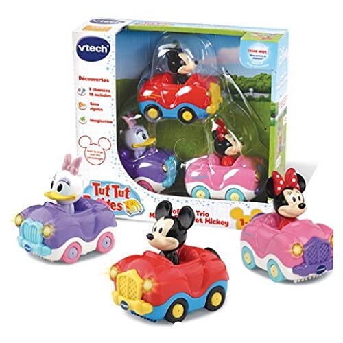 VTech – Tut Tut Bolides – Trio Disney Minnie, Daisy en Mickey inclusief – Franse versie