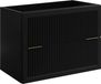 3xE living meuble suspendu style 80 cm, 2 tiroirs, noir