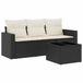VidaXL 3-delige Loungeset met kussens poly rattan zwart