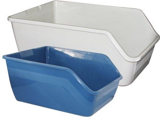 Pawise Open Kattenbak - Large - Extra Hoog - Wit - 61x45x26 cm