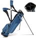 Costway Golftas, golfbag met voeten, regenhoes & 4 compartimenten, draagbare Golfdraagtassen met hoofdgedeelte & draagriem, lichtgewicht golftas voor mannen & vrouwen