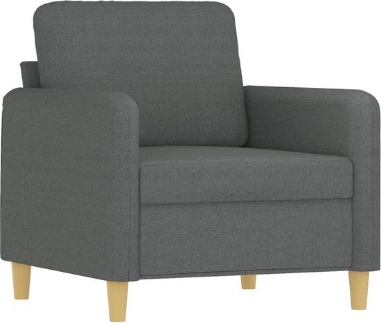 VidaXL Fauteuil met voetenbank 60 cm stof donkergrijs