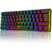 UrChoiceLtd UK Layout 60% Mechanisch Gaming Toetsenbord Type C Bedraad 61 Toetsen LED Backlit USB Waterdicht Toetsenbord 14 Chroma RGB Backlight Volledige Anti-ghosting Toetsen (Zwart/Blauwe Schakelaar)