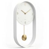Driini Moderne pendelwandklok - decoratief en uniek metalen frame, met 20,5 cm (20,5 cm) gezicht - eigentijds, minimalistisch ontwerp, met stille niet-tikkende bediening - inclusief zowel wit als goud
