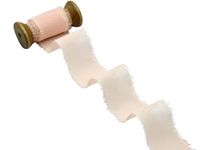 Furlanis - Crêpe franjeszijdeeffect, decoratief lint voor verpakkingen, geschenken, Italiaanse stof - lichte abrikoos, 40 mm x 25 m