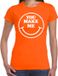 Bellatio Decorations Verkleed shirt dames - you make me - Smile / Emoticon - oranje - carnaval - foute party - feest XL