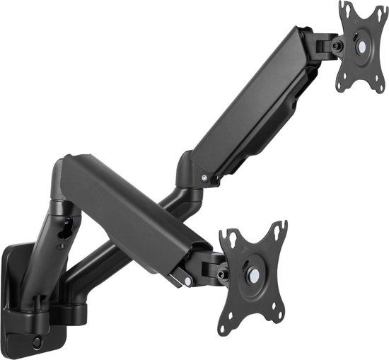Deltaco Monitor Arm - Dual Monitor - 17-32 inch - Wall Mount - Black