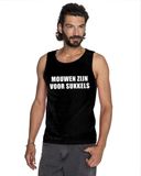 Bellatio Decorations Mouwen zijn voor sukkels singlet shirt/tanktop zwart heren XL