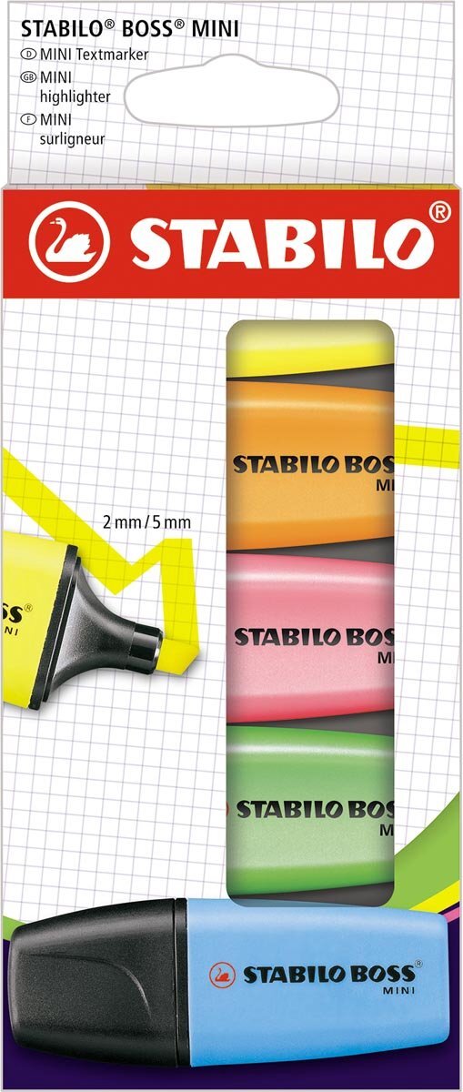 Stabilo BOSS MINI - markeerstift - etui 5 kleuren