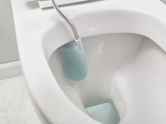 Joseph Joseph Badkamer Flex Smart Toiletborstel - Incl. houder - Creme/licht blauw