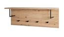 HAKU Wandkapstok eiken, zwart, MDF, metaal - Maat: B 80 cm x H 30 cm x D 20 cm, Stijl: Modern