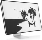kwmobile Beschermhoes Monitor Geschikt voor 24-26" Monitor - Computerscherm Cover - PC Scherm Hoes in Zwart / Wit - Ontspannende Hangmat Design
