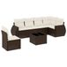 vidaXL 7-delige Loungeset met kussens, polyrattan, bruin