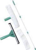 Urban Living Raamwisser met telescoopsteel - 5-delig - 128 cm - groen