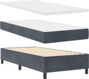 vidaXL Boxspring bed met hoofdeinde Donkergrijs 190 x 90 cm Fluweel