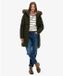 Superdry Jas Fuji Faux Fur Hood Mid Lenght W5011999a Surplus Goods Olive Green Dames Maat - M