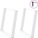 Pieds de table 2 pièces forme en U 80x(72-73) cm acier blanc