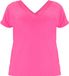 Yoek T-shirt femme col en V rose 3XL