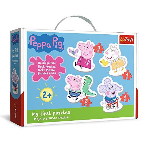Trefl TR36086 Peppa Pig Puzzel, 3 tot 6 delen, 4 sets, Baby Classic, voor kinderen vanaf 2 jaar, kleurrijk