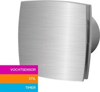 RestantOutlet Badkamerventilator Ø 100 mm Silent met vochtsensor en timer.