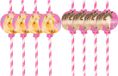 Riethmuller Amscan Pretty Pony Rietjes, 8 stuks, papieren rietjes, tafeldecoratie, dranken, kinderverjaardag, carnaval, themafeest
