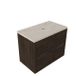 Saniclass Badkamermeubelset - 80x45x63cm - Travertine natuurstenen topblad - 1 kraangat - 2 lades - mat eiken charcoal