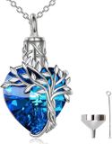 Hemelwinkel Luxe Ashanger - met Ketting (55 cm) - Voor As, Haren of Parfum - Assieraad - As Ketting - Gedenksieraad - Urn - As Hanger - Incl. As vuller en Opbergzakje - Diamond Forest