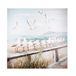 GILDE Afbeelding Seaside met meeuwen blauw/wit/grijs handgeschilderd op canvas H: 60 cm B: 60 cm D: 3,5 cm 52359