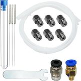 ZenithVibe Jeu de buses en acier trempé 6 pièces 0,2 mm + aiguilles de nettoyage + tube en téflon + clé + PC4-M6-M10(1P+1P) pour filament 1,75 Ender 3