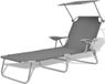 Prolenta Maison Exclusive - Ligbed met zonnescherm, staalgrijs