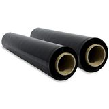 Stretchfolie Ofituria Stretchfolie van kunststof, zwart, voor verzending, verhuizing, rol van 50 cm en maximaal 400 m, rekbaar, 2 stuks