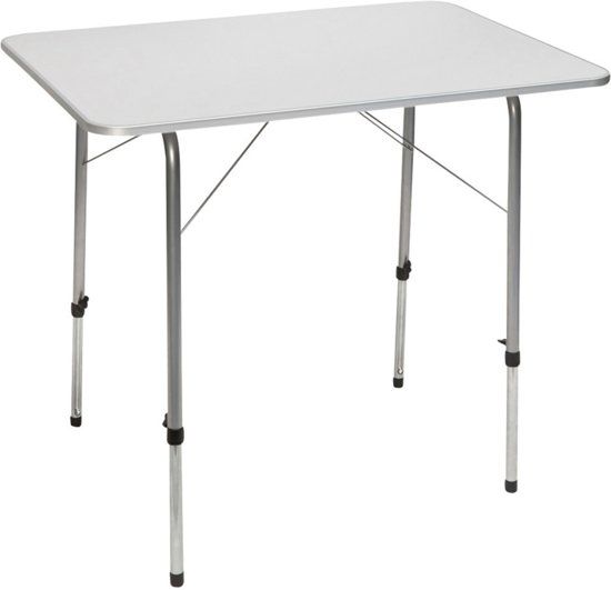 Camp Gear Bo-Camp Campingtafel - 80x60cm - Grijs - Hoogte verstelbaar