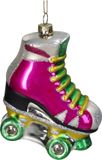 Hd collection Kersten Glazen Kerst Ornament Vintage Roller Skate Roze 9 x 10 cm