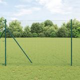 vidaXL Euro-hek met grondbevestiging 10 x 1,5 m pvc-coated staal groen