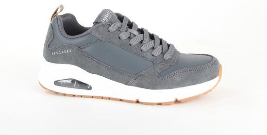 Skechers Sneakers Heren Lage Sneakers Skech-Air Demping Suède/Synthetisch/Textiel/Rubber Grijs - Blauw