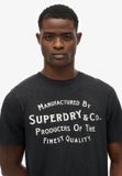 Superdry T-shirt Copper Label Relaxed Tee M1012256a Washed Black Mannen Maat - M