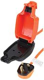 PRO ELEC PEL01010 netverlengsnoer met 1-gangscontactdoos voor buiten, IP54, 15m, oranje