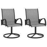 VidaXL Tuinstoelen Staal Textiel Grijs (2 stuks)