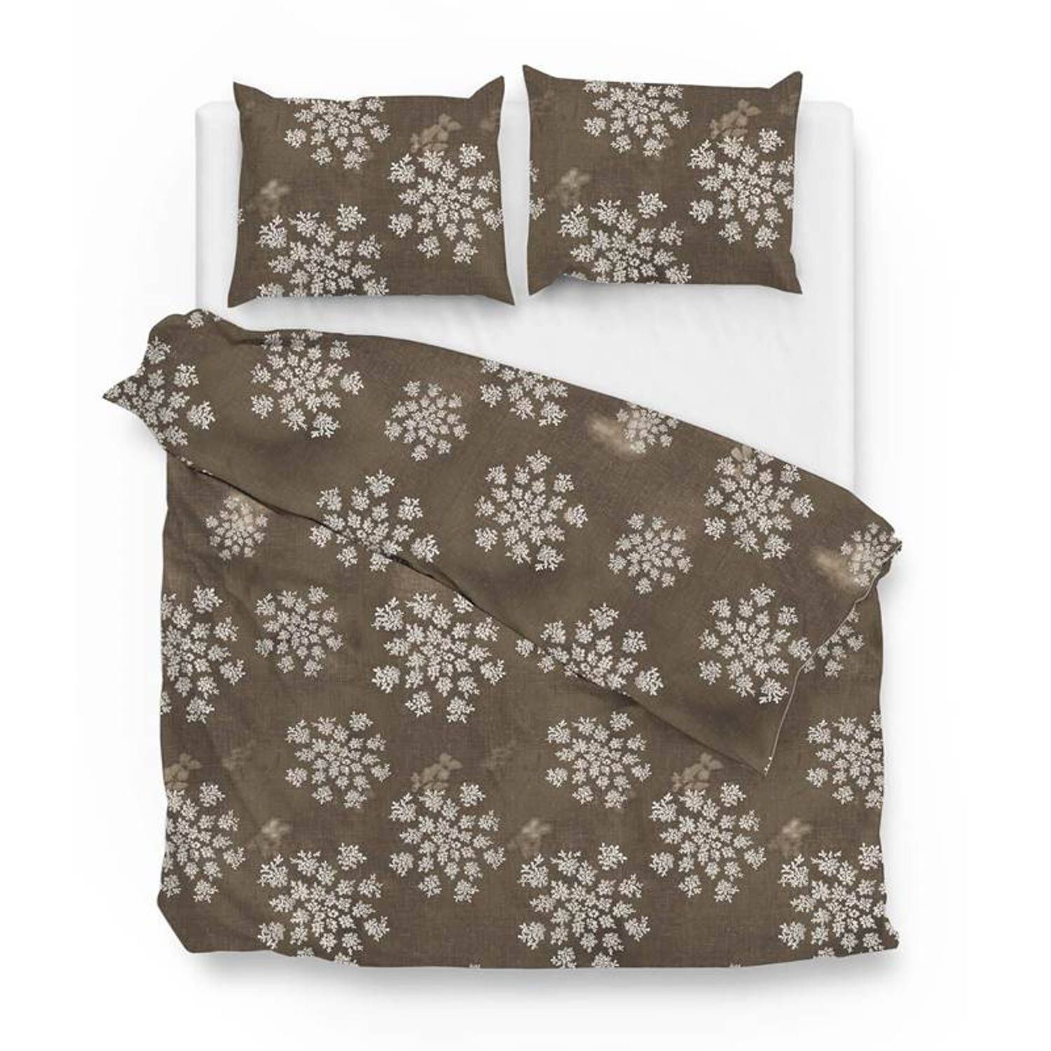 Zo!Home basset dekbedovertrek - lits-jumeaux (260x200/220 cm + 2 slopen) - katoen - taupe