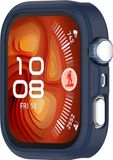 Wigento Huawei Siliconen beschermhoes voor de Huawei Watch Fit 4, halfomsluitend, donkerblauw