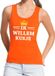 Bellatio Decorations Shoppartners Bv Oranje Ik Willem kusje tanktop / mouwloos shirt dames - Oranje Koningsdag kleding S