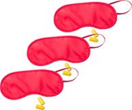 Merkloos / Sans marque Makito Western Europe (mkto) 3x slaapmasker met oordoppen - rood - verduisterend travel masker - kinderen en volwassenen