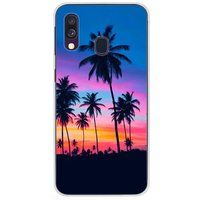 1001 coques Samsung Galaxy A40 Palmiers colores bedrukt siliconen hoesje