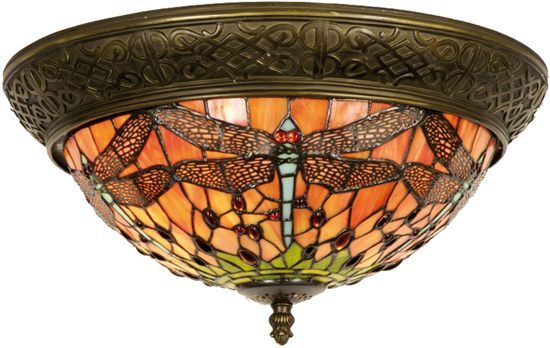 Clayre & Eef Plafondlamp tiffany libelle compleet 19 x 38 cm